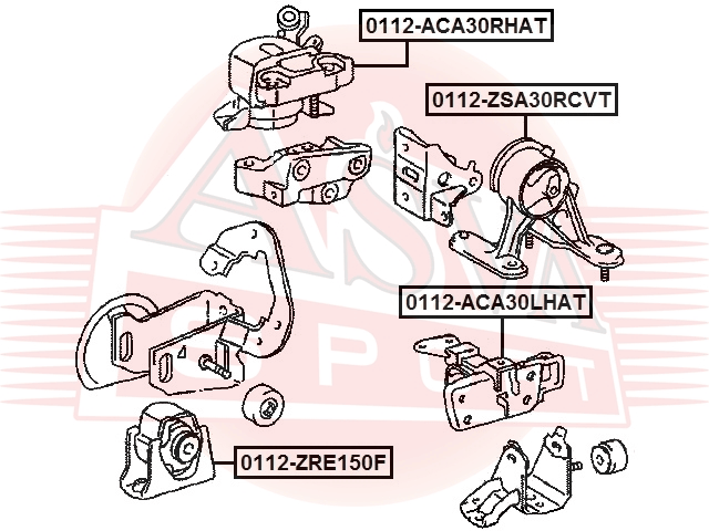 ОПОРА ДВИГАТЕЛЯ ЗАДНЯЯ 0112-ZSA30RCVT