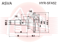 ШРУС НАРУЖНЫЙ 25x60x27 HYR-SFA52