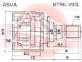 ШРУС ВНУТРЕННИЙ ЛЕВЫЙ 43X55X33 MTRIL-V93L