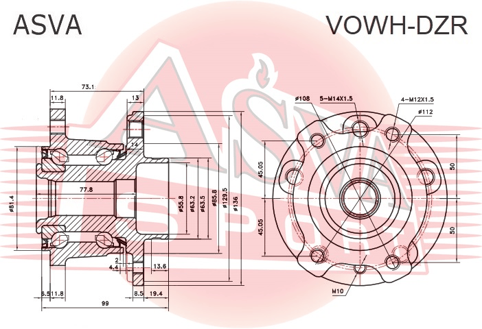 СТУПИЦА ЗАДНЯЯ VOWH-DZR