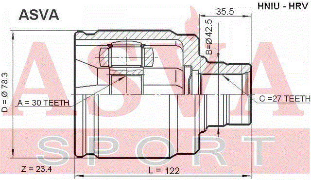 ШРУС ВНУТРЕННИЙ 30x42.5x27 HNIU-HRV