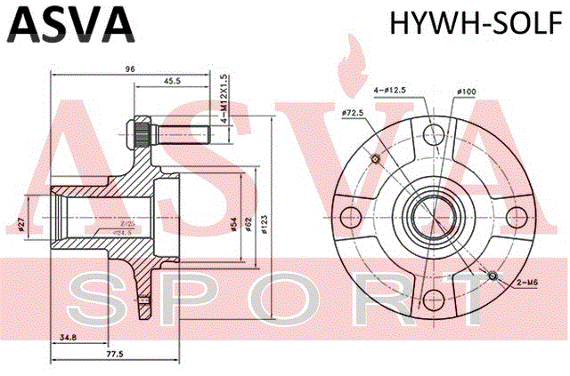 СТУПИЦА ПЕРЕДНЯЯ HYWH-SOLF