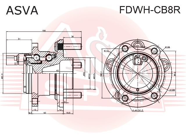СТУПИЦА ЗАДНЯЯ FDWH-CB8R