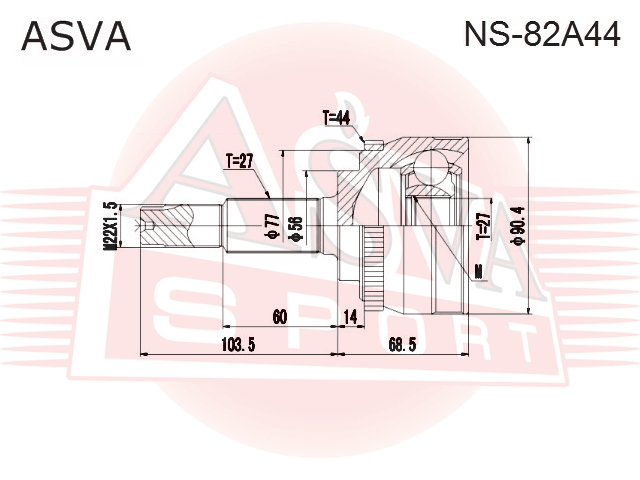 ШРУС НАРУЖНЫЙ 27x56x27 NS-82A44