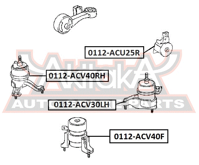 ПОДУШКА ДВИГАТЕЛЯ ПРАВАЯ 0112-ACV40RH