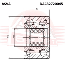 ПОДШИПНИК СТУПИЧНЫЙ УНИВЕРСАЛЬНЫЙ 32Х72Х45 DAC32720045