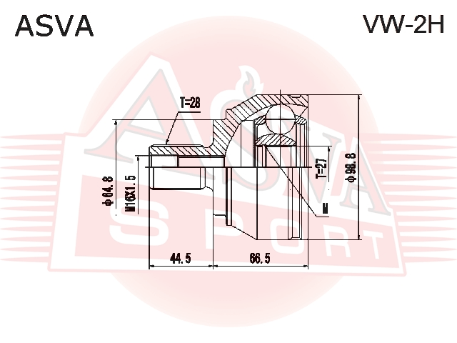 ШРУС НАРУЖНЫЙ 27x64.8x28 VW-2H