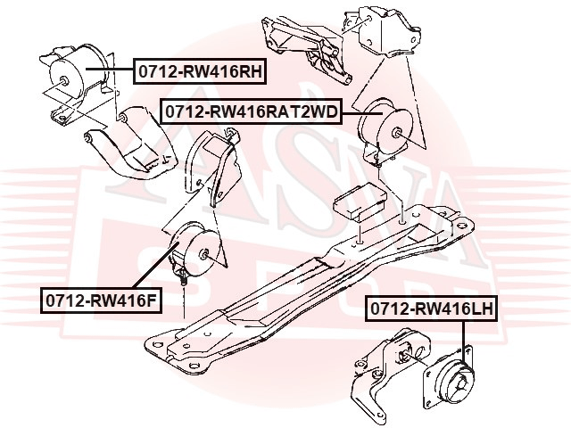 ПОДУШКА ДВИГАТЕЛЯ ЗАДНЯЯ 0712-RW416RAT2WD