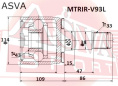 ШРУС ВНУТРЕННИЙ ЗАДНИЙ 43X55X33 MTRIR-V93L