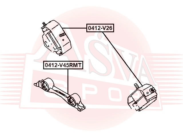 ПОДУШКА ДВИГАТЕЛЯ ЗАДНЯЯ MT 0412-V45RMT