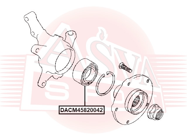 ПОДШИПНИК СТУПИЦЫ ПЕРЕДНЕЙ С МАГНИТНЫМ КОЛЬЦОМ АБС DACM45820042