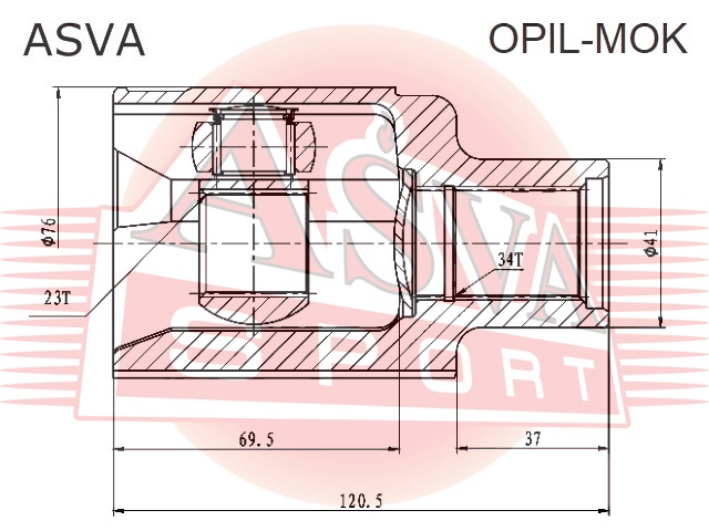 ШРУС ВНУТРЕННИЙ ПРАВЫЙ 23X41X34 OPIL-MOK