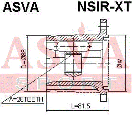 ШРУС ВНУТРЕННИЙ ПРАВЫЙ 26X87 NSIR-XT