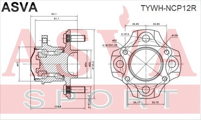 СТУПИЦА ЗАДНЯЯ TYWH-NCP12R