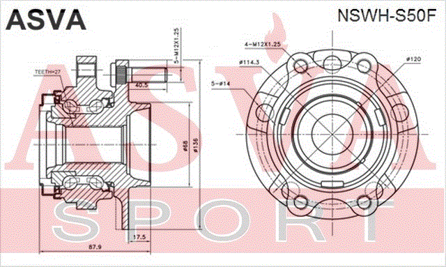 СТУПИЦА ПЕРЕДНЯЯ NSWH-S50F