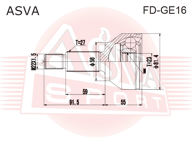 ШРУС НАРУЖНЫЙ 23x56x27 FD-GE16