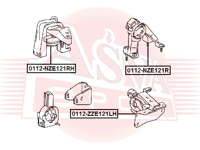 ПОДУШКА ДВИГАТЕЛЯ 0112-ZZE121LH