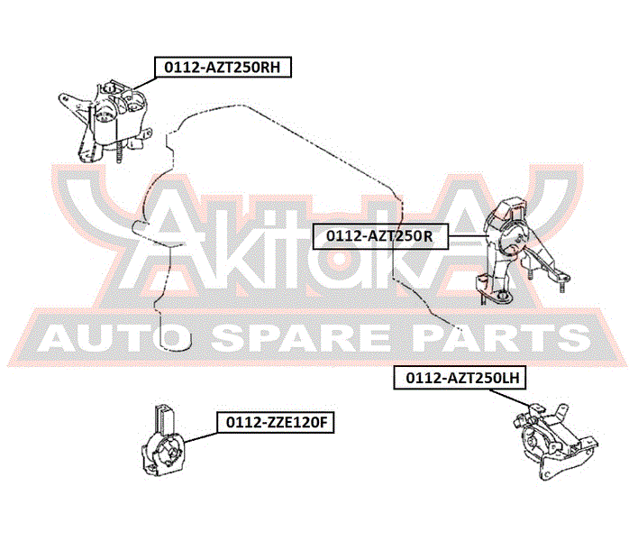 ПОДУШКА ДВИГАТЕЛЯ ЗАДНЯЯ 0112-AZT250R