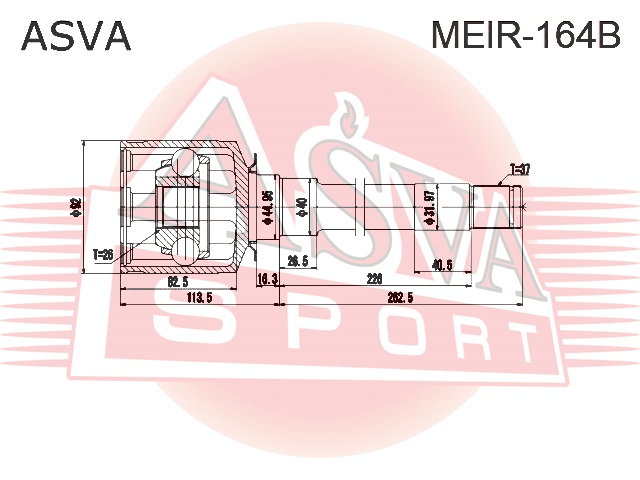 ШРУС ВНУТРЕННИЙ ПРАВЫЙ 26x45x37 MEIR-164B