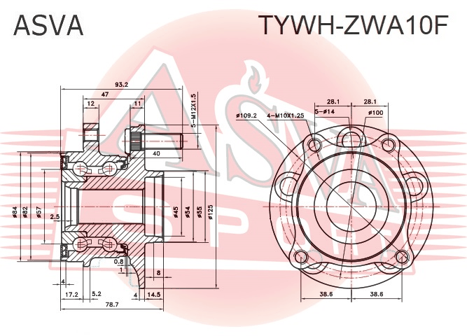 СТУПИЦА ПЕРЕДНЯЯ TYWH-ZWA10F