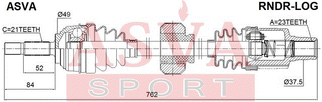 ПРИВОД ПРАВЫЙ 23x794x21 RNDR-LOG