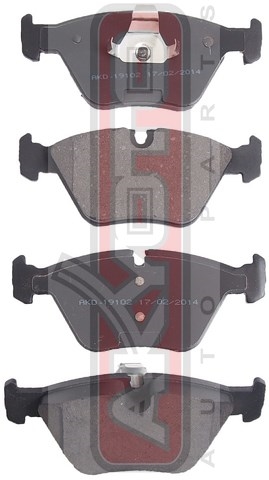 КОЛОДКИ ТОРМОЗНЫЕ ДИСКОВЫЕ ПЕРЕДНИЕ AKD-19102
