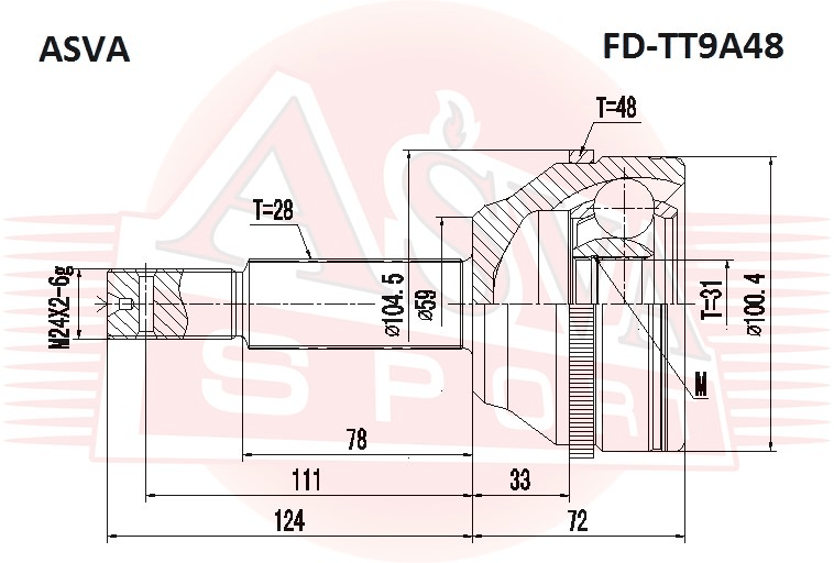 ШРУС НАРУЖНЫЙ 31X59X28 FD-TT9A48