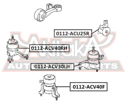 ПОДУШКА ДВИГАТЕЛЯ ПЕРЕДНЯЯ 0112-ACV40F