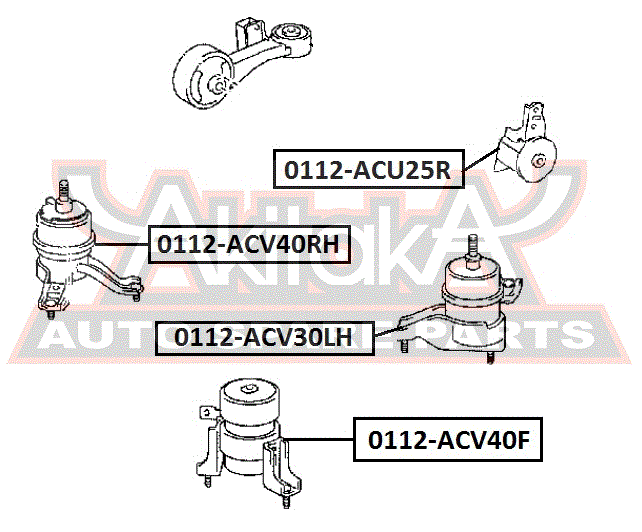 ПОДУШКА ДВИГАТЕЛЯ ПЕРЕДНЯЯ 0112-ACV40F