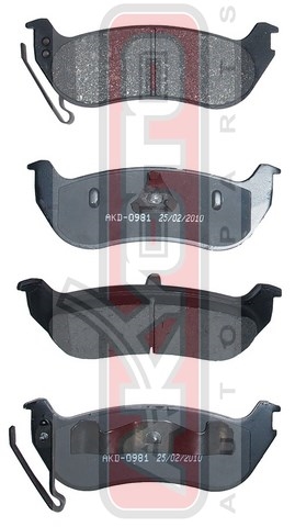 КОЛОДКИ ТОРМОЗНЫЕ ДИСКОВЫЕ ЗАДНИЕ AKD-0981