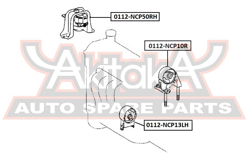 ПОДУШКА ДВИГАТЕЛЯ ЗАДНЯЯ 0112-NCP10R