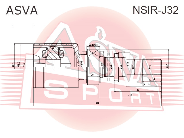 ШРУС ВНУТРЕННИЙ ПРАВЫЙ 24X33X27 NSIR-J32