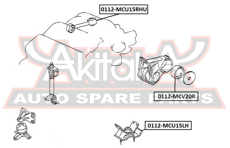 ПОДУШКА ДВИГАТЕЛЯ ЗАДНЯЯ 0112-MCV20R