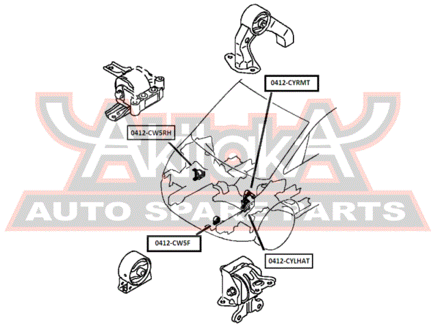 ПОДУШКА ДВИГАТЕЛЯ ПЕРЕДНЯЯ MT/CVT 0412-CW5F