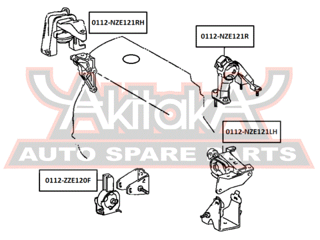 ПОДУШКА ДВИГАТЕЛЯ ПРАВАЯ 0112-NZE121RH