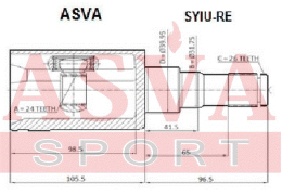 ШРУС ВНУТРЕННИЙ 24x40x26 (OEM-исполнение) SYIU-RE