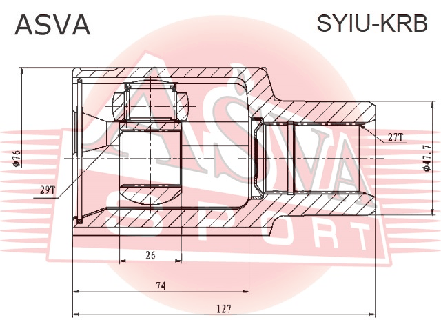 ШРУС ВНУТРЕННИЙ 27X47,7X29 SYIU-KRB