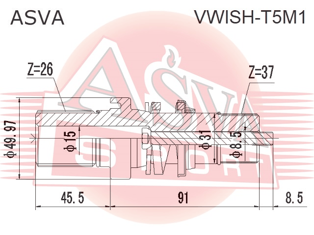 ПОЛУОСЬ VWISH-T5M1