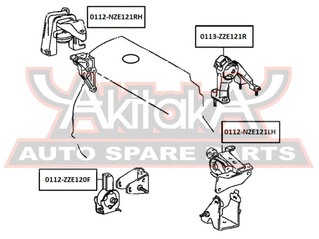 САЙЛЕНТБЛОК ПОДУШКИ ДВИГАТЕЛЯ 0113-ZZE121R