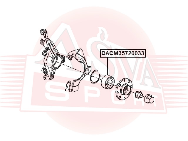 ПОДШИПНИК СТУПИЧНЫЙ ПЕРЕДНИЙ С МАГНИТНЫМ КОЛЬЦОМ АБС DACM35720033