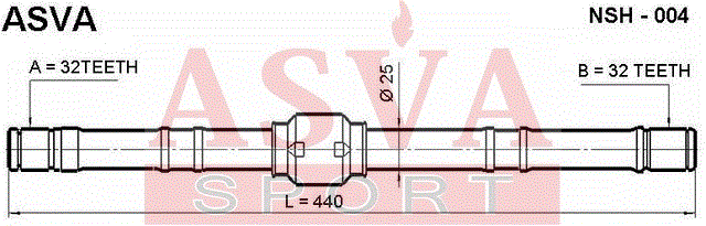 ПОЛУОСЬ ПРАВАЯ 32x440x32 NSH-004