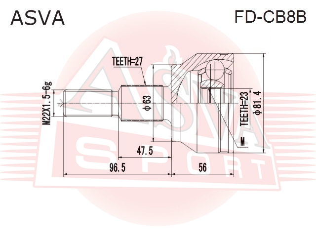 ШРУС НАРУЖНЫЙ 23x63x27 FD-CB8B