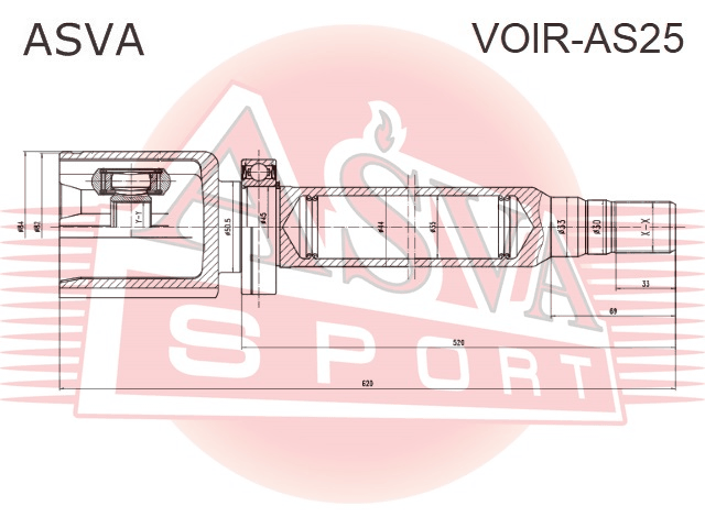 ШРУС ВНУТРЕННИЙ ПРАВЫЙ 26X33X28 VOIR-AS25