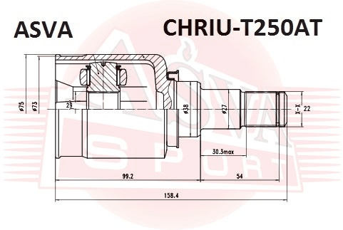 ШРУС ВНУТРЕННИЙ 29X38X22 CHRIU-T250AT