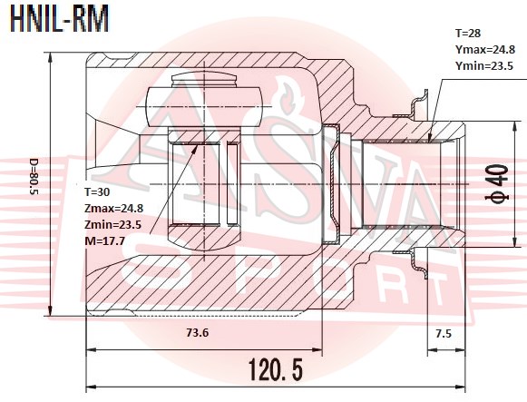 ШРУС ВНУТРЕННИЙ ПРАВЫЙ 30x40x27 HNIL-RM