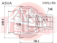 ШРУС ВНУТРЕННИЙ ЛЕВЫЙ 28X47X40 VWIU-5N