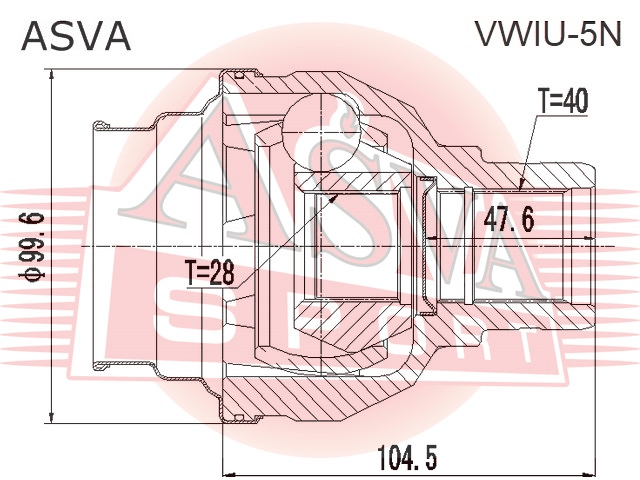 ШРУС ВНУТРЕННИЙ ЛЕВЫЙ 28X47X40 VWIU-5N