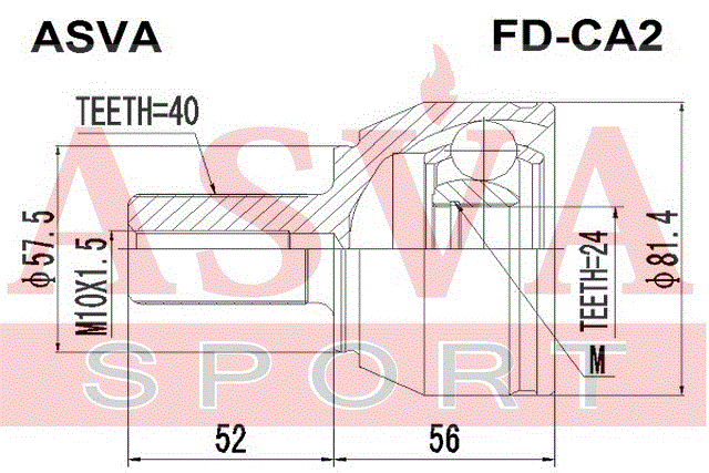 ШРУС НАРУЖНЫЙ 24x57.5x40 FD-CA2