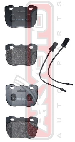 КОЛОДКИ ТОРМОЗНЫЕ ДИСКОВЫЕ ПЕРЕДНИЕ С ДАТЧИКОМ AKD-0238