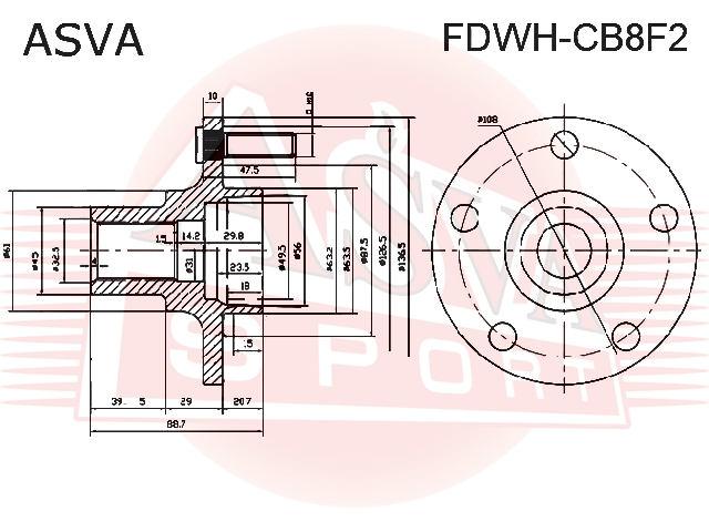 СТУПИЦА ПЕРЕДНЯЯ FDWH-CB8F2